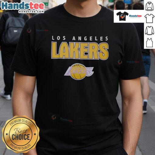 Awesome Premium Los Angeles Lakers Throwback T-Shirt featuring retro design and vibrant team colors for fans.