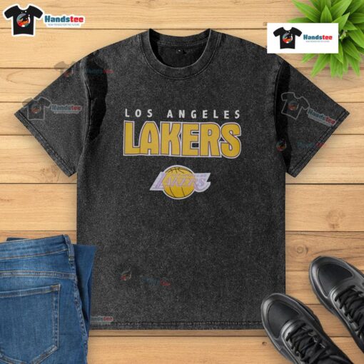 Alt Text: Awesome Premium Los Angeles Lakers Throwback Washed T-Shirt featuring vintage logo and stylish design for fans.