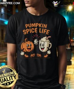 Awesome Pumpkin Spice Life T-Shirt featuring a fun fall design, perfect for autumn enthusiasts and pumpkin spice lovers.
