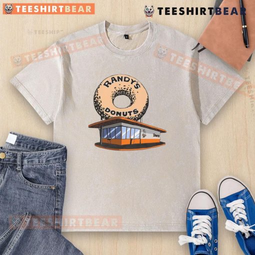Awesome Randy's Donut Shop washed t-shirt featuring a colorful donut graphic, perfect for casual wear and donut lovers.