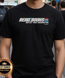 Alt Text: Awesome Read Books Deploy Your Imagination T-Shirt featuring a creative book graphic and inspiring text design.