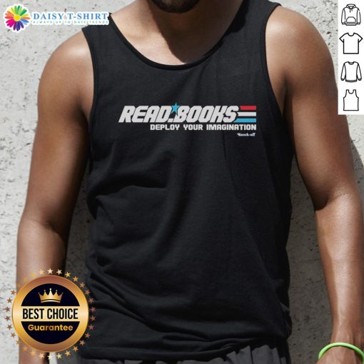 Awesome Read Books Deploy Your Imagination tank top featuring a vibrant design perfect for book lovers and creativity enthusiasts.