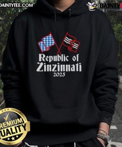 Awesome Republic of Zinzinnati 2025 hoodie featuring vibrant design and cozy fit, perfect for fans and collectors.