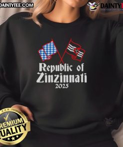 Awesome Republic of Zinzinnati 2025 sweatshirt featuring a vibrant design perfect for fans of the city.