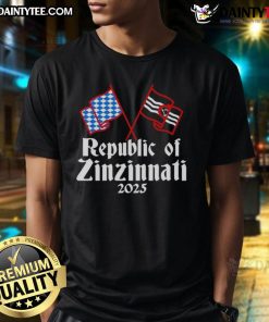 Alt Text: Awesome Republic of Zinzinnati 2025 T-Shirt featuring bold graphics and vibrant colors, perfect for fans and collectors.