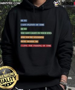 Awesome retro colorful hoodie featuring song lyrics about time passing, perfect for music lovers and vintage fashion fans.