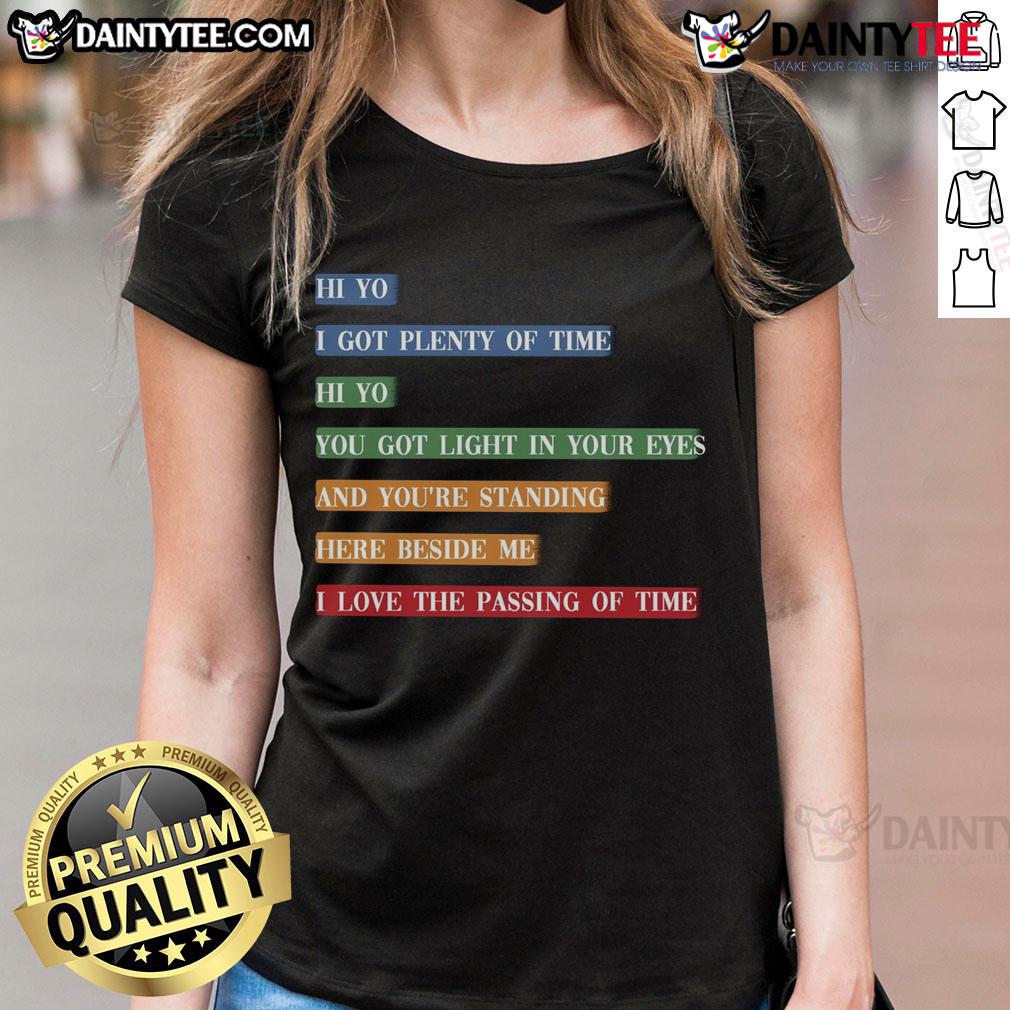 Awesome Retro Colorful Song Lyrics Time Passing Ladies Tee Awesome retro colorful song lyrics tee for ladies, showcasing vibrant designs and stylish comfort for music lovers.