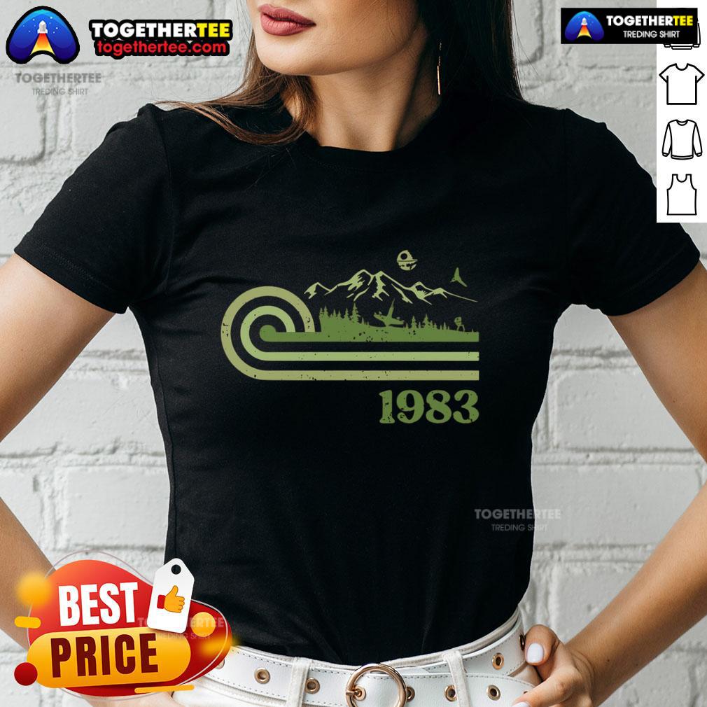 Awesome Retro Vintage Forest Moon 1983 Ladies Tee