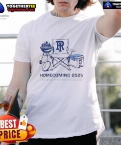 Awesome Rhode Island Rams Homecoming 2025 T-Shirt featuring vibrant URI colors and logo for University of Rhode Island fans.