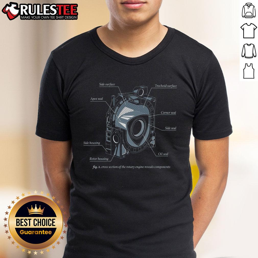 Awesome Rotary Engine Diagram Eccentrically Designed T Shirt Awesome Rotary Engine Diagram T-Shirt featuring an eccentric design, ideal for car enthusiasts and engineers.