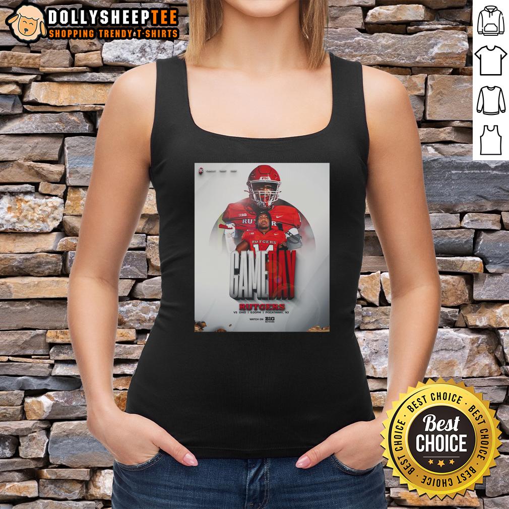 Awesome Rutgers Scarlet Knights Football Gameday Vs Ohio Tank Top Rutgers Scarlet Knights football gameday tank top featuring vibrant team colors, perfect for cheering against Ohio.
