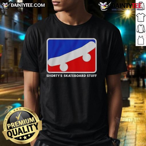 Alt Text: Awesome Shorty's Skate Icon NBA Logo T-Shirt featuring a vibrant design perfect for basketball and skateboarding fans.