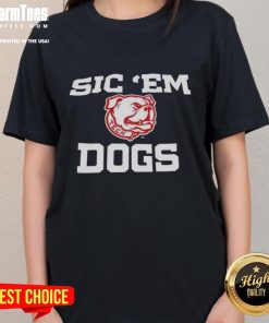 Awesome SIC Em Dogs Ladies Tee featuring a stylish design for dog lovers, perfect for casual wear and showcasing your love for pets.