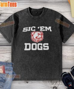 Awesome SIC Em Dogs Washed T-Shirt featuring a vibrant graphic design and comfortable fit for dog lovers.