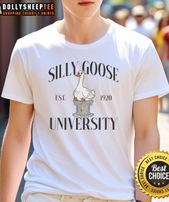 Awesome Silly Goose University Est 1920 T-Shirt featuring a playful design and vibrant colors for proud alumni and fans.