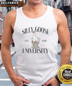 Awesome Silly Goose University Est 1920 tank top in vibrant colors, perfect for casual outings and school spirit.