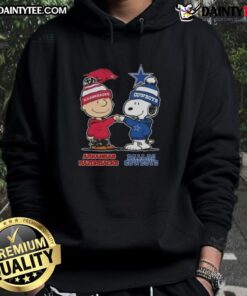 Awesome Snoopy and Charlie Brown Arkansas Razorbacks X Dallas Cowboys hoodie featuring vibrant graphics and cozy design.