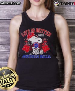 Awesome Snoopy Buffalo Bills NFL tank top: 'Life is Better with Bills Mafia' design for fans and supporters.