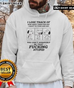 Awesome Snoopy hoodie featuring the quote about losing track of daily thoughts, perfect for casual wear.