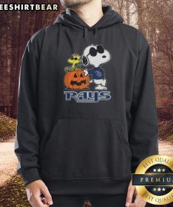 Awesome Snoopy Tampa Bay Rays MLB Pumpkin Halloween Peanuts Cartoon 2025 Hoodie featuring festive designs and vibrant colors.