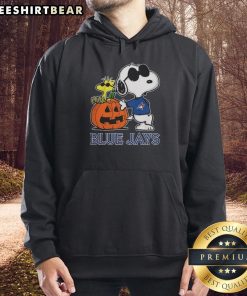Alt Text: Awesome Snoopy Toronto Blue Jays MLB Pumpkin Halloween Peanuts Cartoon 2025 Hoodie featuring colorful design.