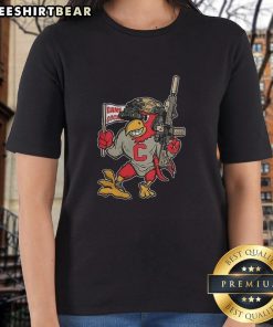 South Carolina Gamecocks mascot tee featuring military rifle and night vision for college football fans.