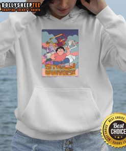 Alt Text: Awesome Steven Universe hoodie featuring the three magical guardians and Steven, perfect for fans of the series.