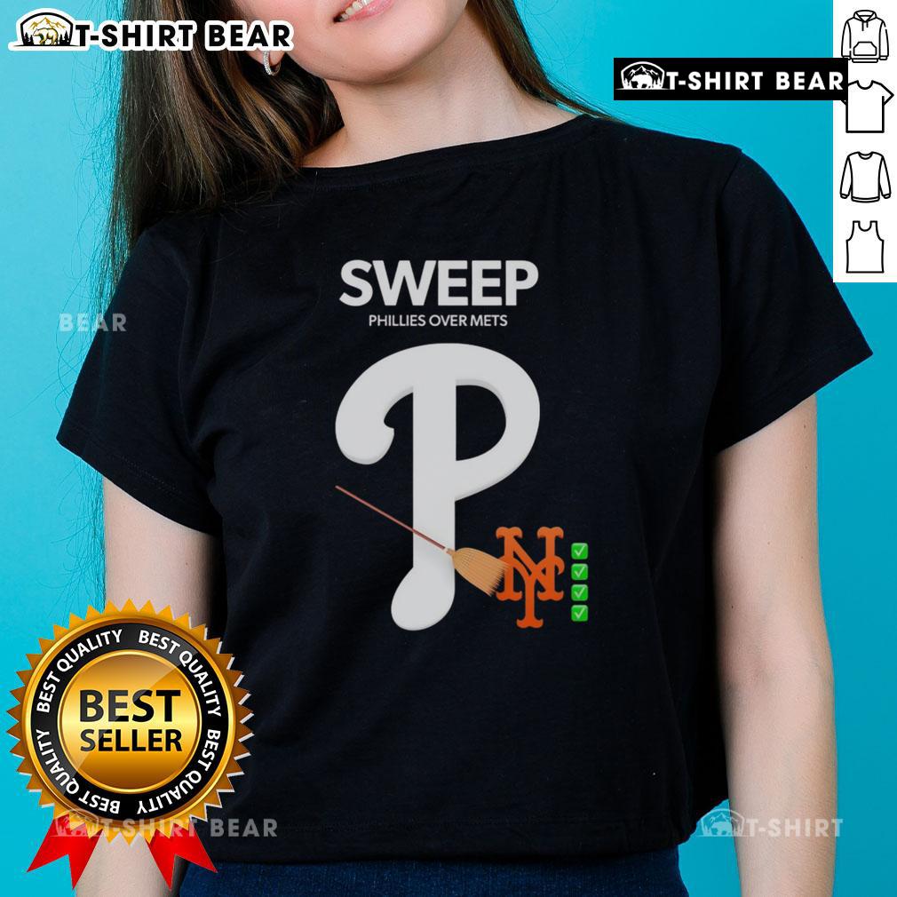 Awesome Sweep Phillies Over Mets Ladies Tee Awesome Sweep Phillies Over Mets Ladies Tee featuring team colors and logo, perfect for female Phillies fans.