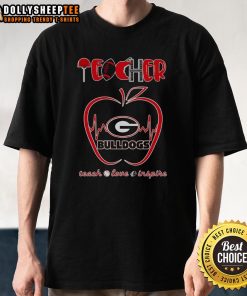 Awesome Teacher T-Shirt featuring 'Teach Love Inspire' with Georgia Bulldogs logo, perfect for educators and fans.