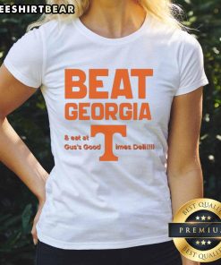 Awesome Tennessee Volunteers beat Georgia in style with Guss Good Times Deli ladies tee, celebrating team spirit.
