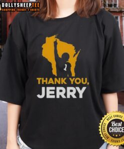 Awesome Thank You Jerry Green Bay Packer Football ladies tee showcasing team pride and style for fans.