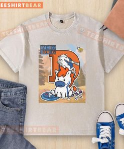 Denver Broncos players in 'saddled up with a W' t-shirt celebrate opening day win against Tennessee Titans.