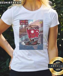 Awesome Tampa Bay Buccaneers ladies tee celebrating the team's victory over Atlanta Falcons with vibrant graphics.