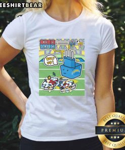 Los Angeles Chargers ladies tee celebrating their victory over Kansas City Chiefs in Brazil, sports apparel for fans.
