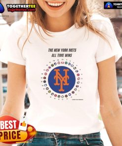Awesome New York Mets MLB All-Time Wins ladies tee featuring a stylish design for passionate fans.