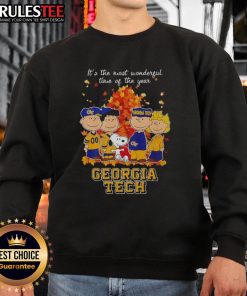 Awesome Peanuts character Georgia Tech sweatshirt for the holiday season, celebrating 'It's the Most Wonderful Time of the Year'.