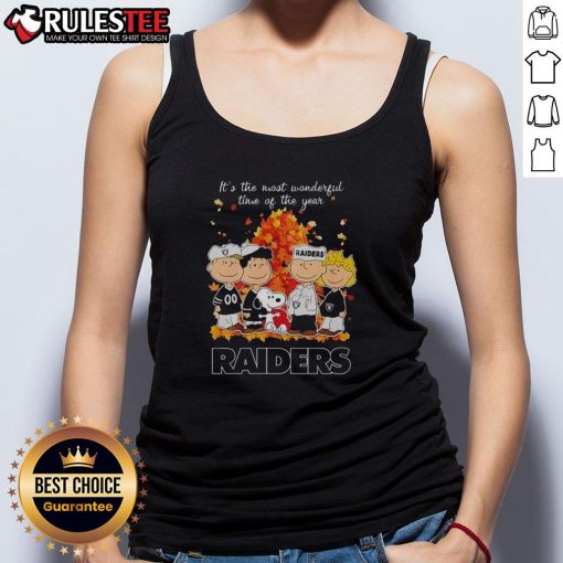 Alt Text: Awesome Peanuts character tank top featuring Las Vegas Raiders for the holiday season, perfect for festive celebrations.