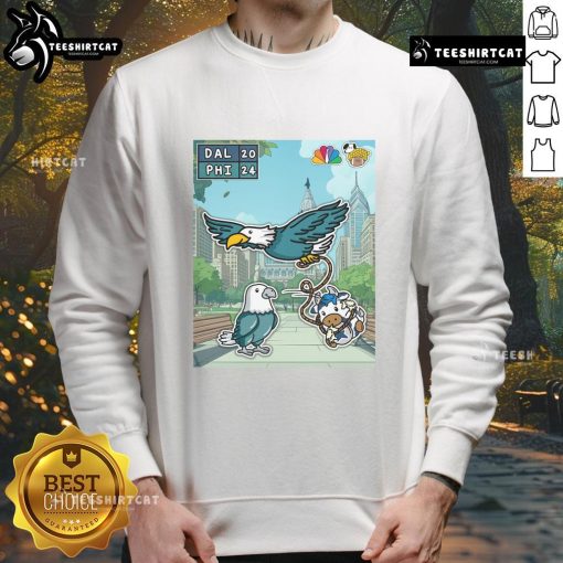 Philadelphia Eagles sweatshirt celebrating their first win of the season against the Dallas Cowboys. Perfect fan apparel!