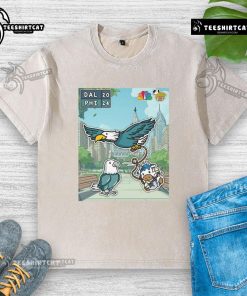 Awesome Philadelphia Eagles washed t-shirt celebrating their first win of the season against the Dallas Cowboys.