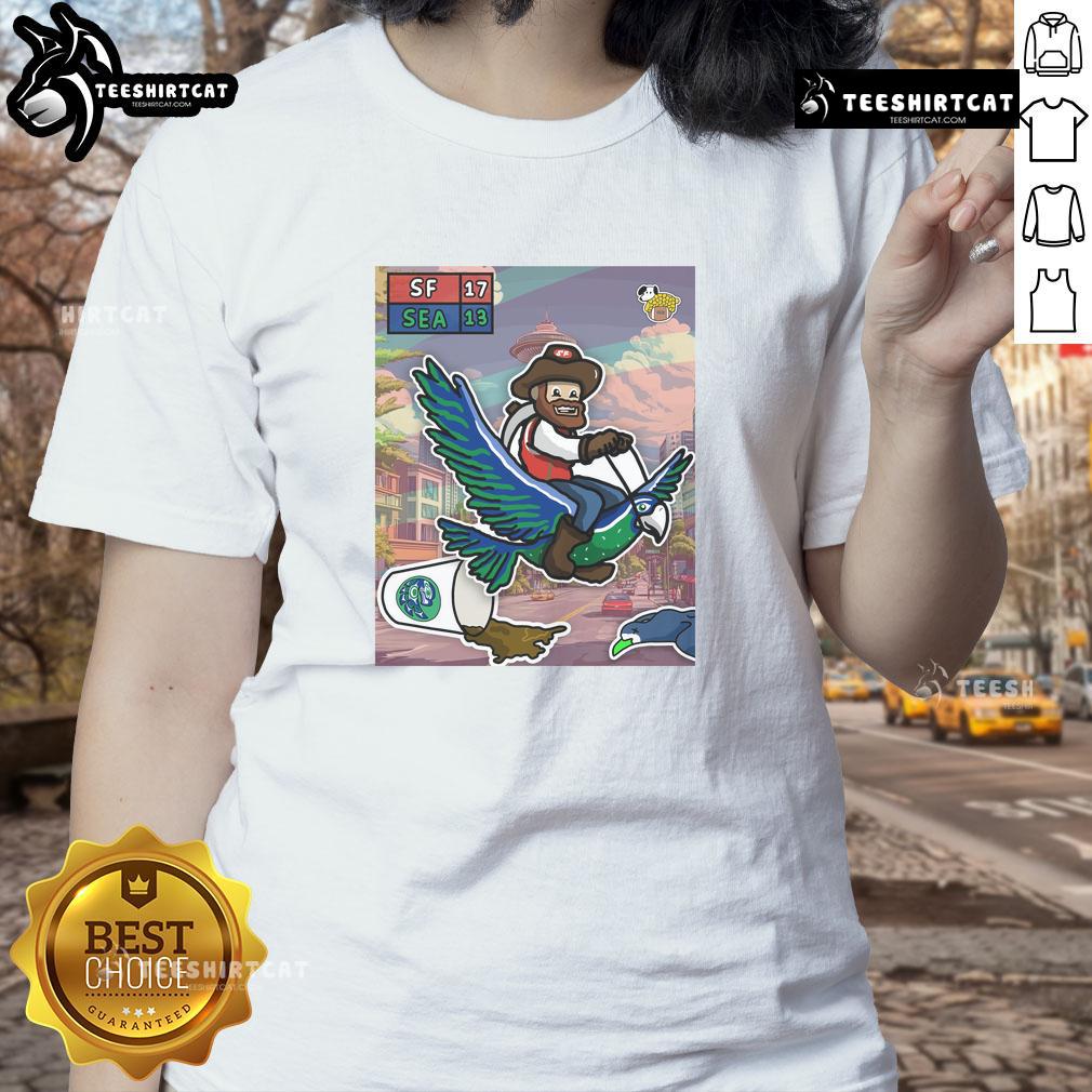 Awesome The San Francisco 49ers Fly Home With A Win Beat Seattle Seahawks Ladies-Tee San Francisco 49ers ladies tee celebrating victory over Seattle Seahawks, showcasing team spirit and style.