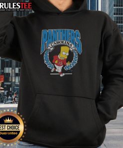 Alt Text: Awesome The Simpsons Bart X Carolina Panthers hoodie featuring a vibrant design of Bart Simpson in team colors.