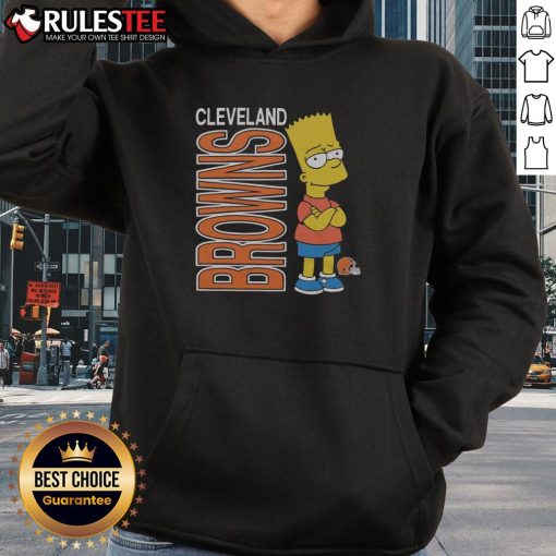 Awesome The Simpsons Bart X Cleveland Browns hoodie featuring vibrant graphics and a trendy design for fans.
