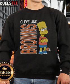 Awesome The Simpsons Bart X Cleveland Browns Sweatshirt featuring Bart Simpson in Browns colors and logo.