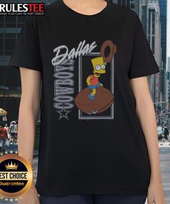 Awesome The Simpsons Bart X Dallas Cowboys ladies tee featuring vibrant graphics and comfortable fit for fans.