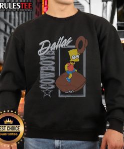 Awesome The Simpsons Bart X Dallas Cowboys sweatshirt featuring vibrant graphics and a cozy design for fans.