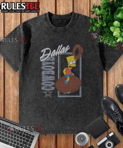 Alt Text: Awesome The Simpsons Bart X Dallas Cowboys washed t-shirt featuring Bart in Cowboys gear for fans and collectors.