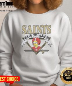 Alt Text: Awesome The Simpsons Bart X New Orleans Saints sweatshirt featuring vibrant graphics and team colors.
