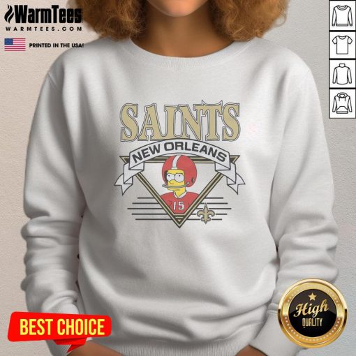 Alt Text: Awesome The Simpsons Bart X New Orleans Saints sweatshirt featuring vibrant graphics and team colors.
