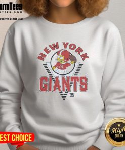 Alt Text: Awesome The Simpsons Bart X New York Giants sweatshirt featuring vibrant graphics and sporty design.