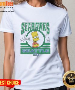 Awesome Bart Simpson Seattle Seahawks ladies tee featuring vibrant graphics and comfortable fit for fans.